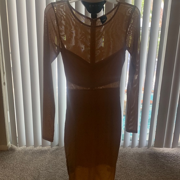 NUDE Dresses & Skirts - Womens sheer nude dress